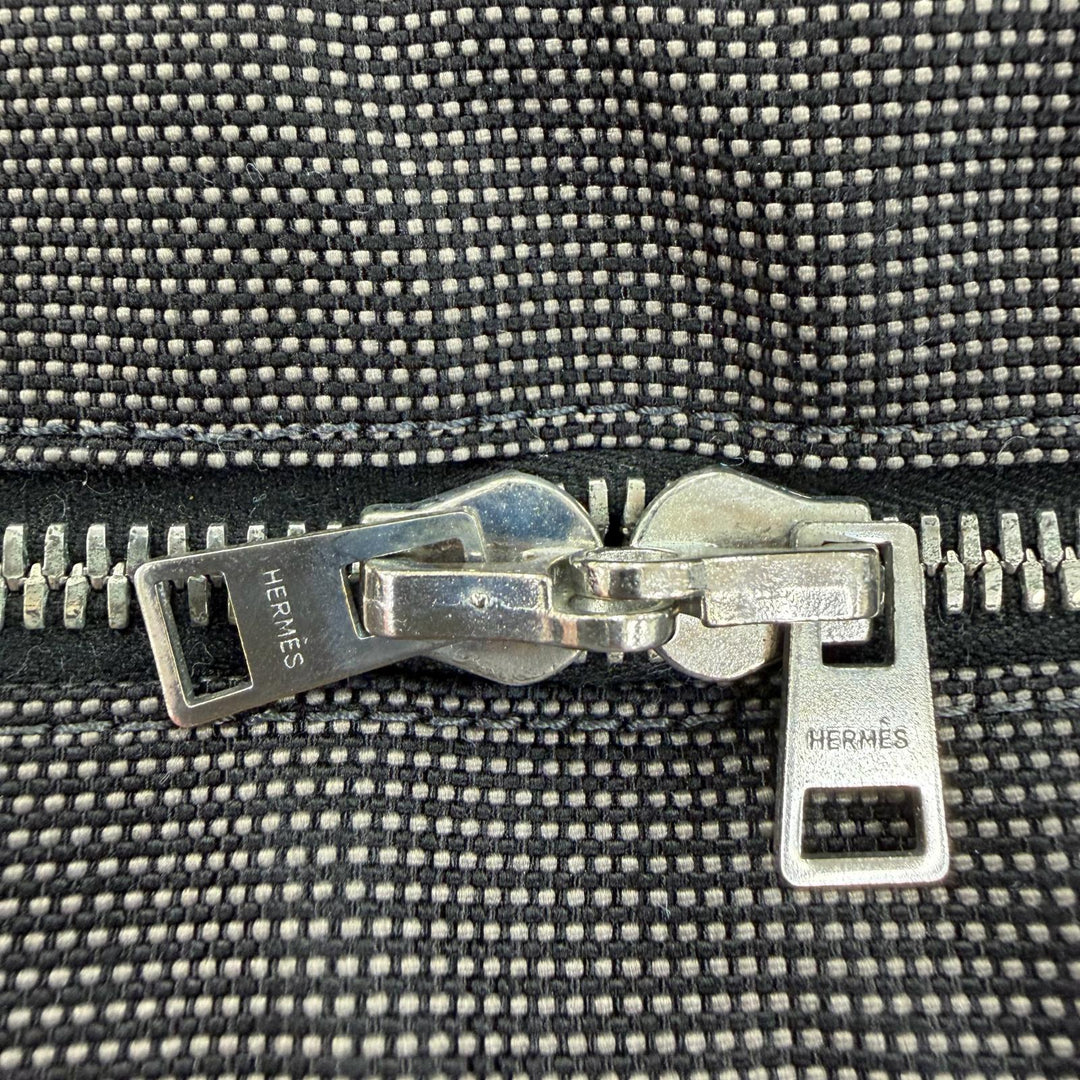 Great HERMES Handbag Her Line MM Serie Metal Canvas Tote Bag gray Women