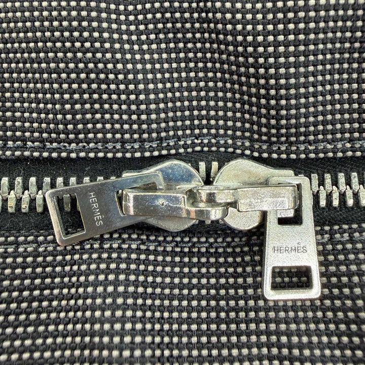 Great HERMES Handbag Her Line MM Serie Metal Canvas Tote Bag gray Women