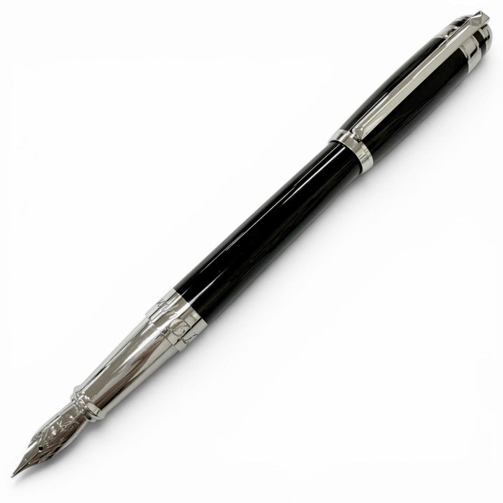 Excellent Dupont fountain pen Logo cap style black 14K mens