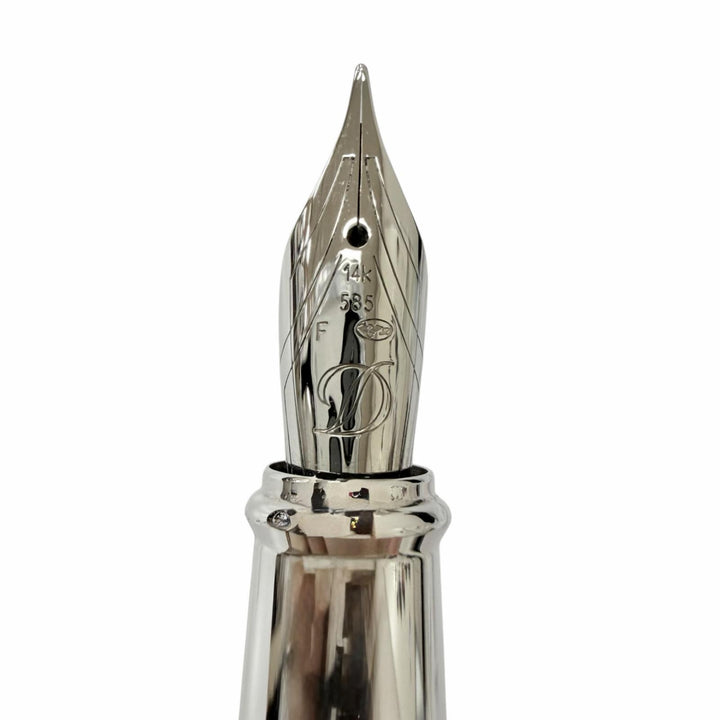 Excellent Dupont fountain pen Logo cap style black 14K mens