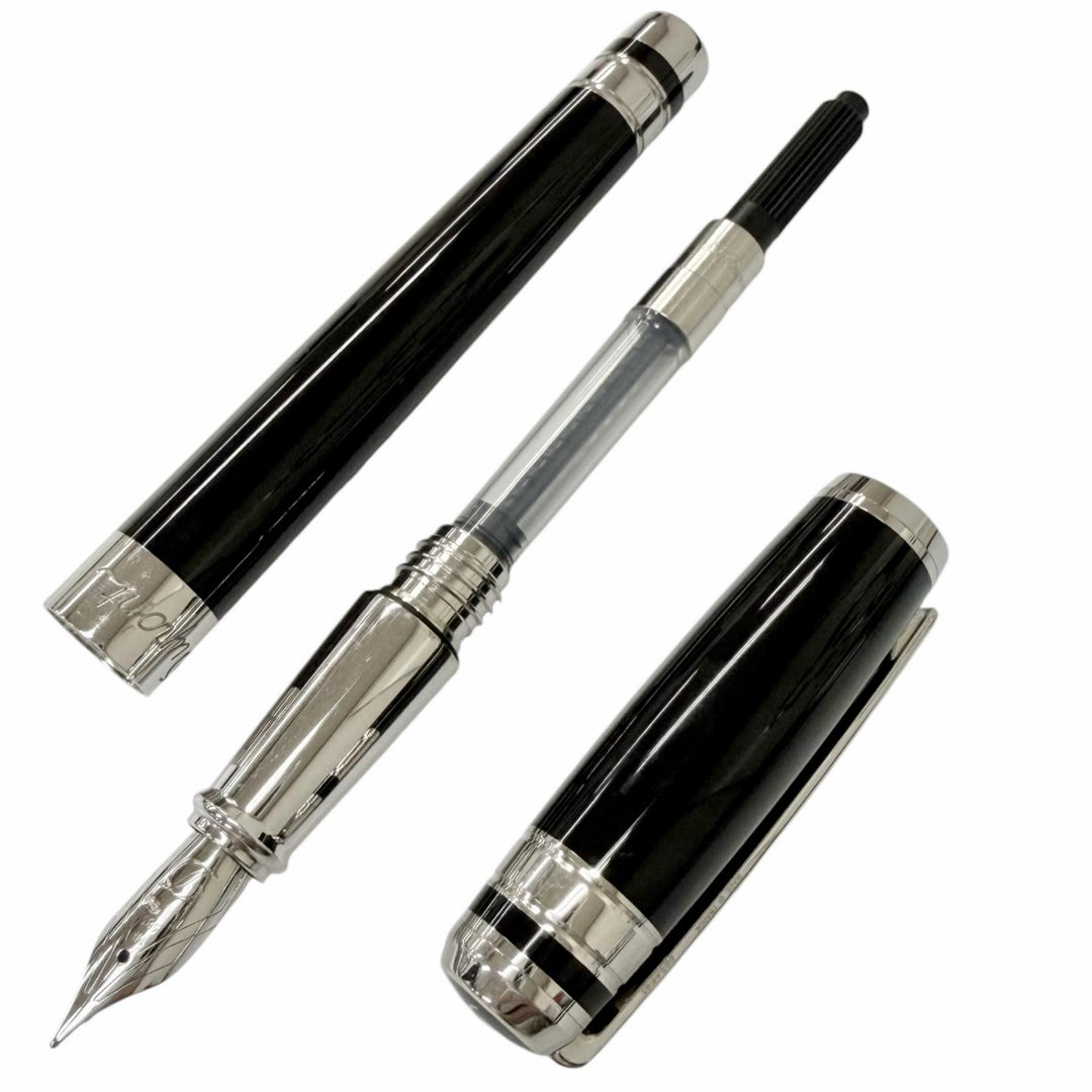 Excellent Dupont fountain pen Logo cap style black 14K mens