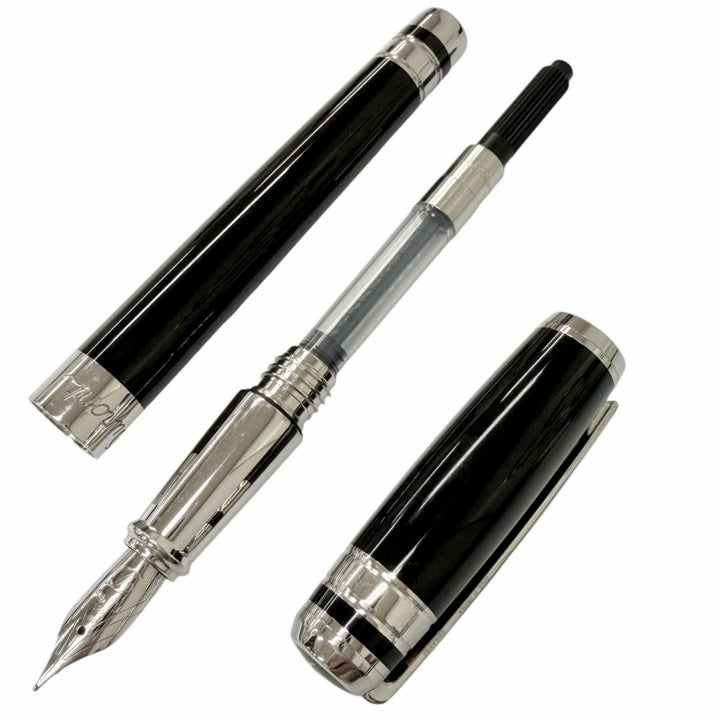 Excellent Dupont fountain pen Logo cap style black 14K mens