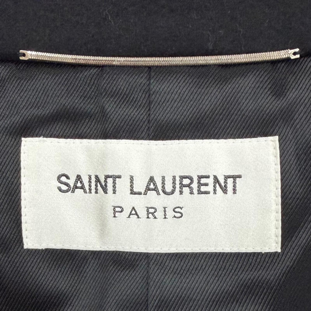 Excellent SAINT LAURENT PARIS coat Figurine tailoring black cashmere 50 631672