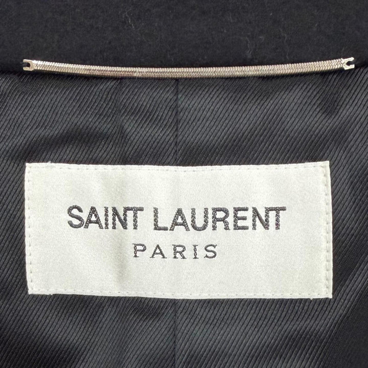 Excellent SAINT LAURENT PARIS coat Figurine tailoring black cashmere 50 631672