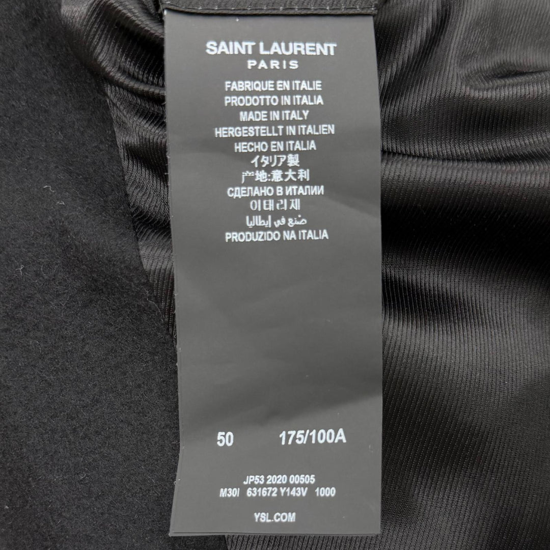 Excellent SAINT LAURENT PARIS coat Figurine tailoring black cashmere 50 631672