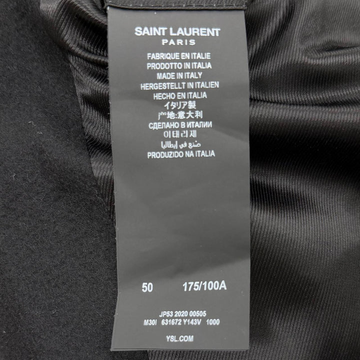 Excellent SAINT LAURENT PARIS coat Figurine tailoring black cashmere 50 631672