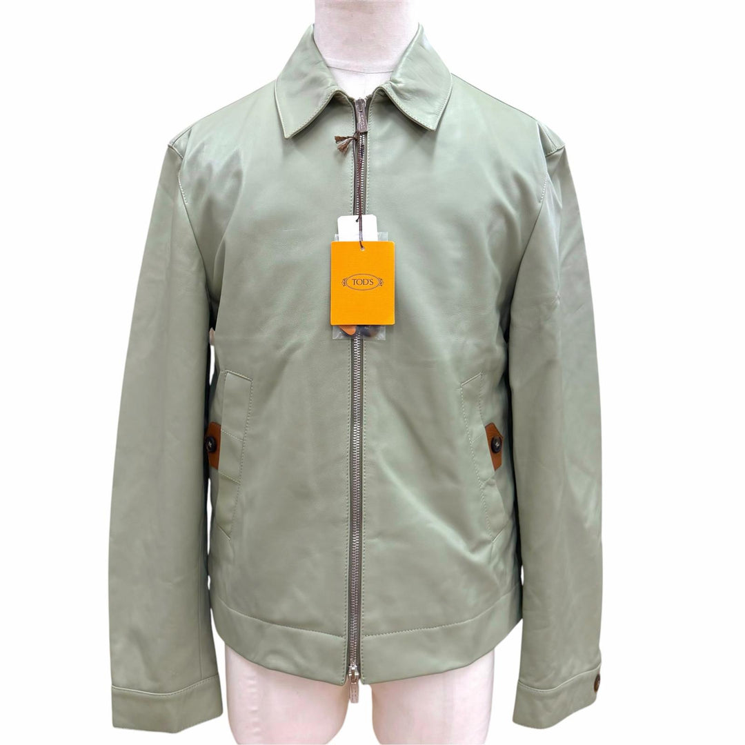 Pristine TODS leather jacket khaki Sheep leather mens M X1M12480200