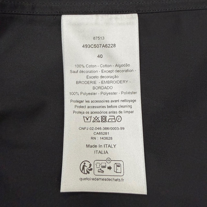 Pristine DIOR Long sleeve shirt Couture embroidered shirt black 40 493C507A6228