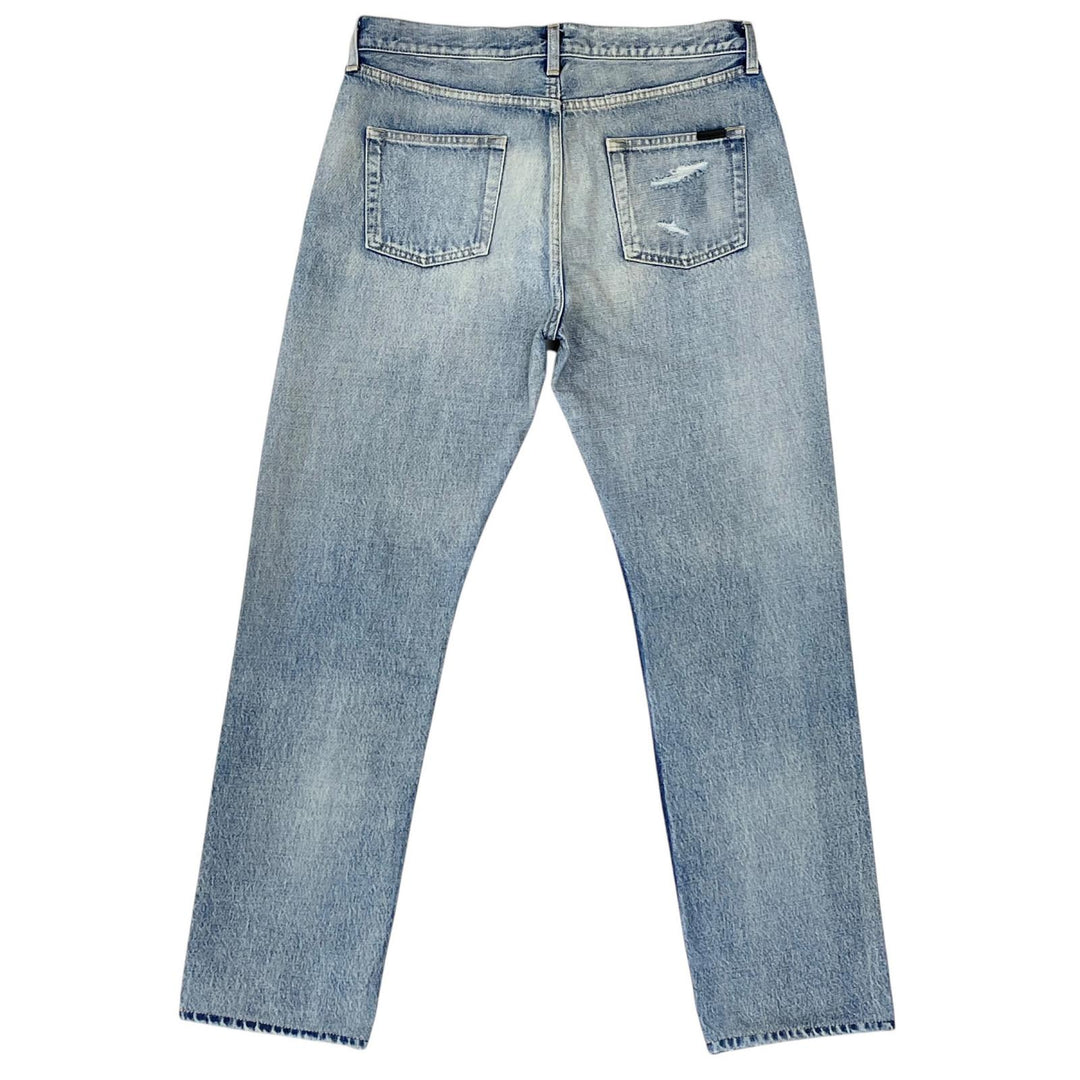 Excellent SAINT LAURENT Denim pants damage Indigo cotton mens 30 71003