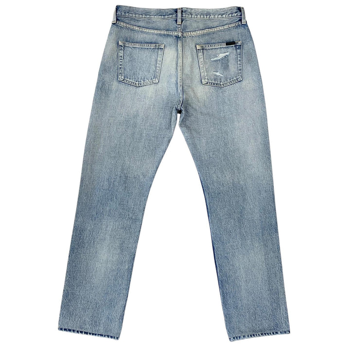 Excellent SAINT LAURENT Denim pants damage Indigo cotton mens 30 71003