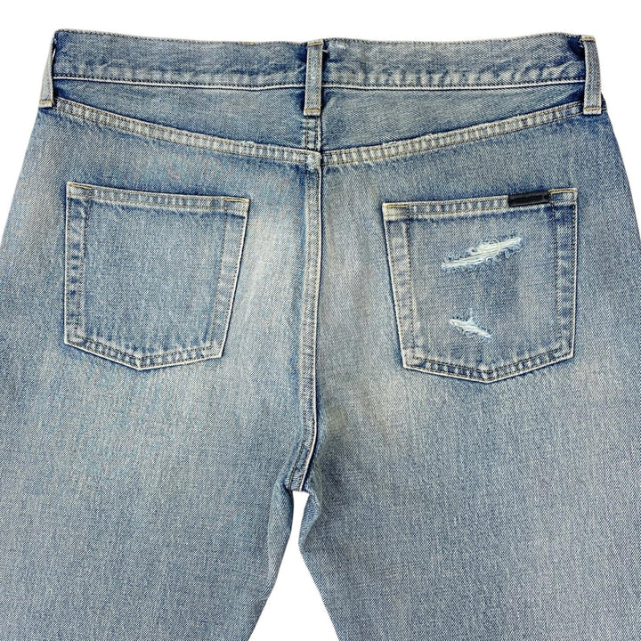 Excellent SAINT LAURENT Denim pants damage Indigo cotton mens 30 71003