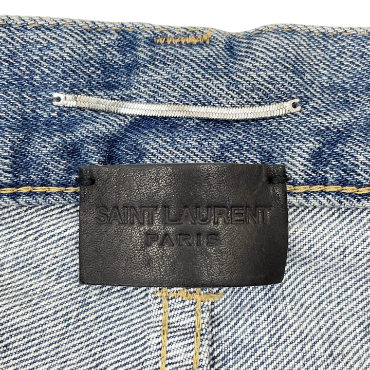 Excellent SAINT LAURENT Denim pants damage Indigo cotton mens 30 71003