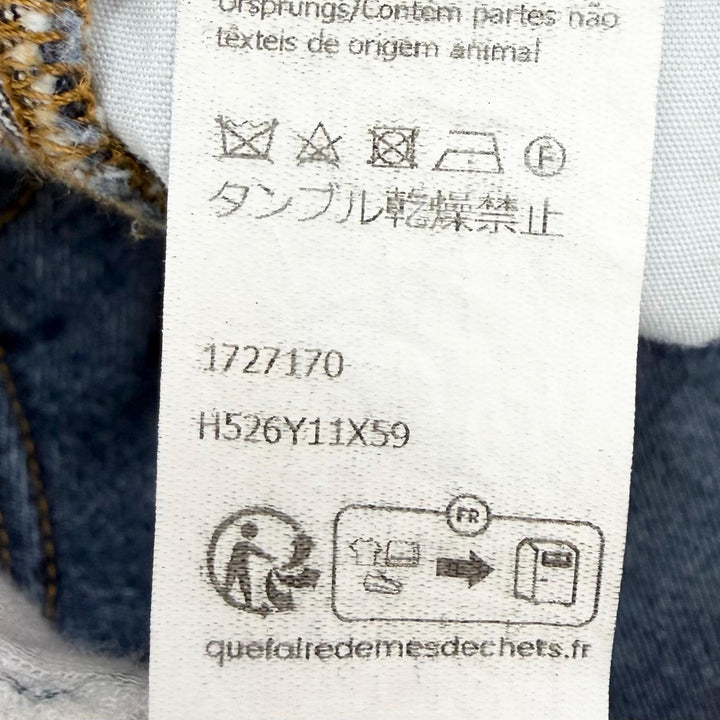 Excellent LOEWE Denim pants ASYMMETRIC JE DENIM Logo leather patch 46 H526Y11X59
