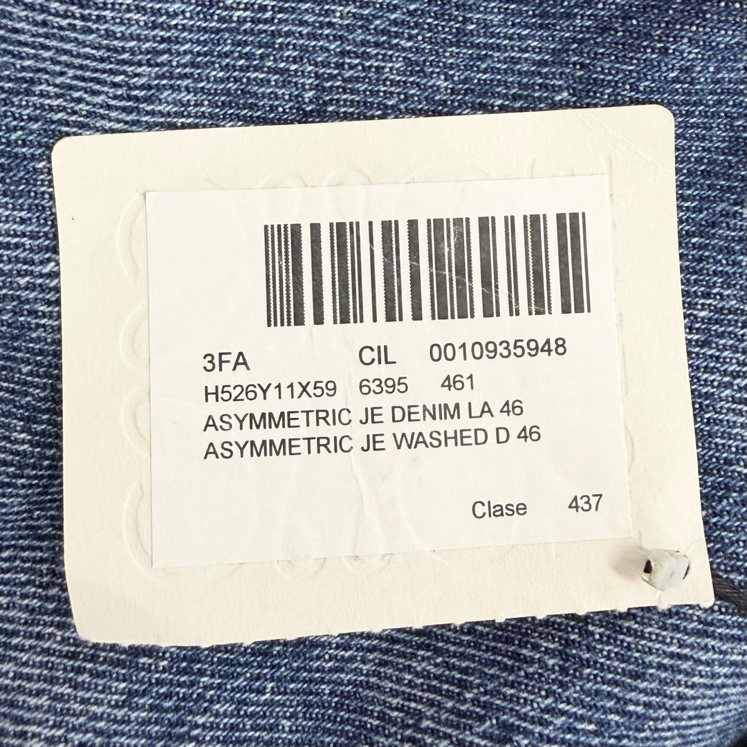 Excellent LOEWE Denim pants ASYMMETRIC JE DENIM Logo leather patch 46 H526Y11X59
