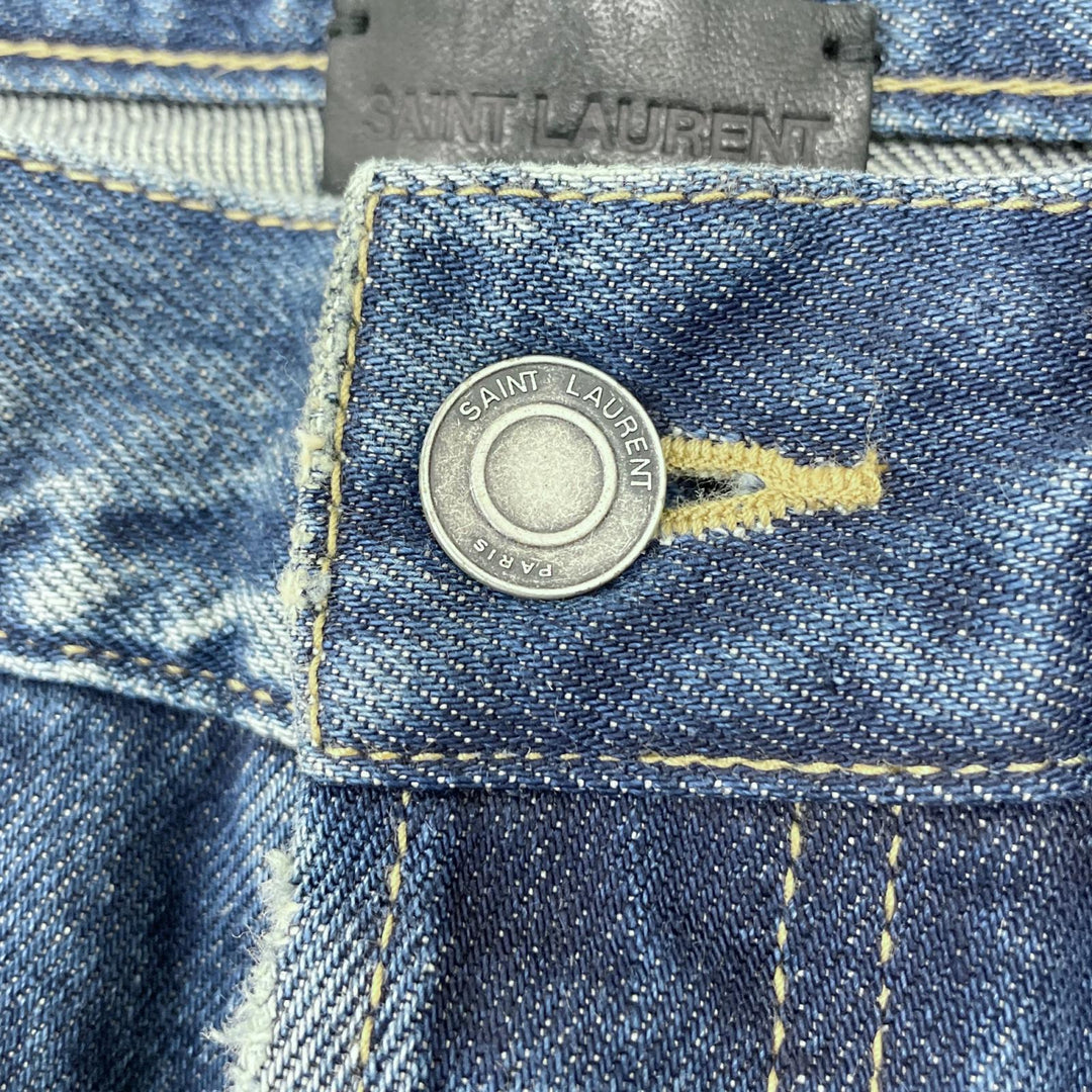 Discounted Great SAINT LAURENT Denim pants Indigo cotton mens 30 597052