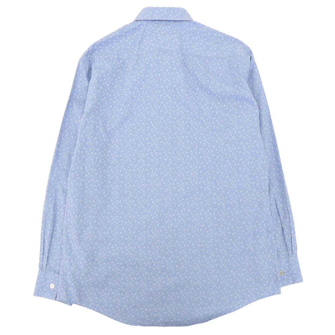 Great HERMES Long sleeve shirt Serie button total pattern Light blue cotton 42