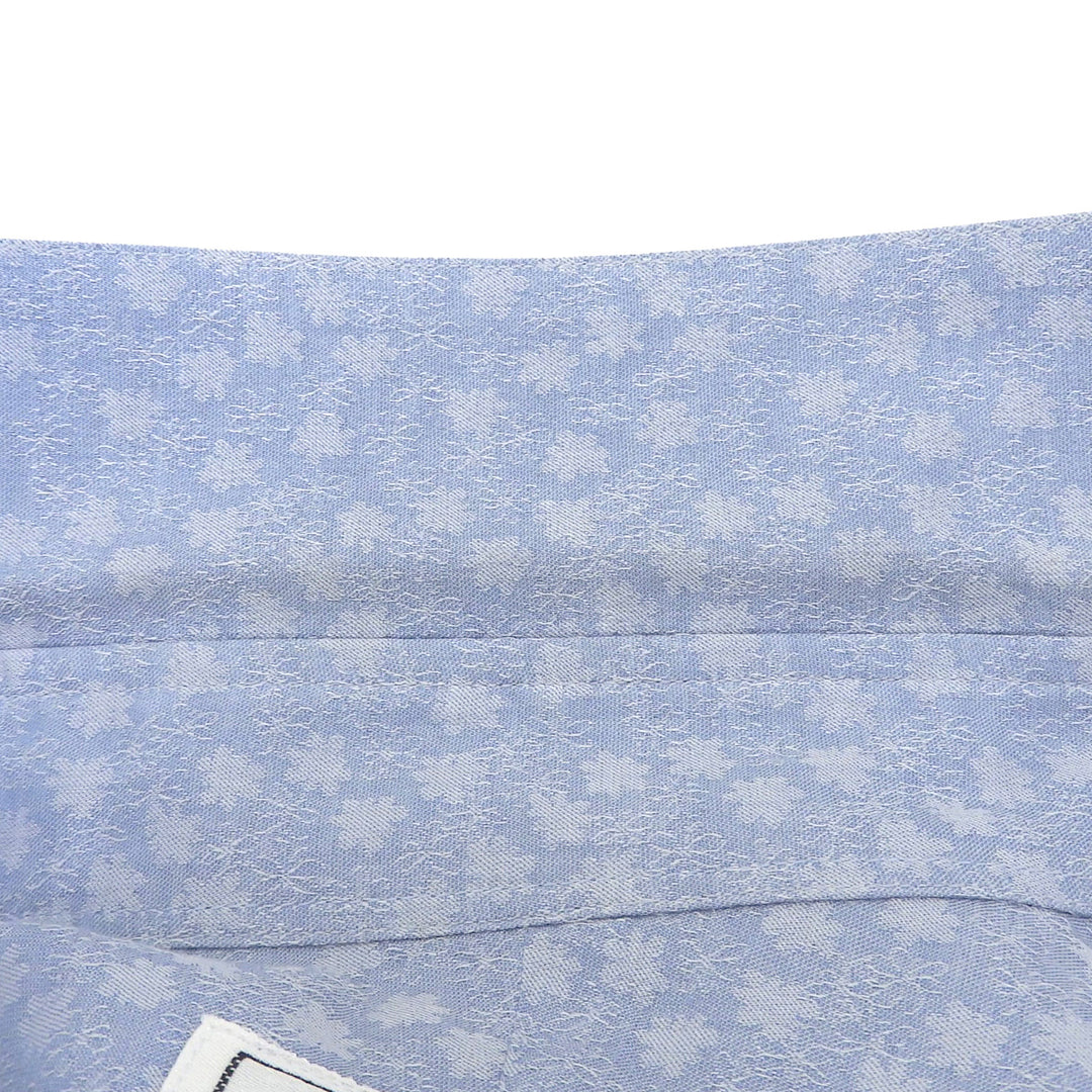 Great HERMES Long sleeve shirt Serie button total pattern Light blue cotton 42