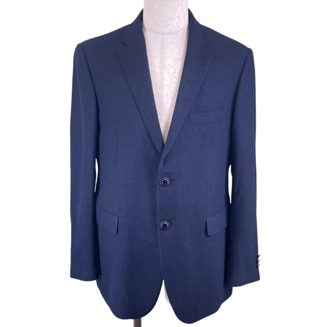 Great ETRO tailored jacket Paisley lining, single-breasted jacket Navy wool 52