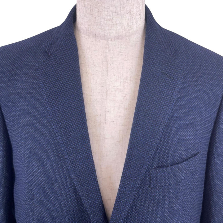 Great ETRO tailored jacket Paisley lining, single-breasted jacket Navy wool 52