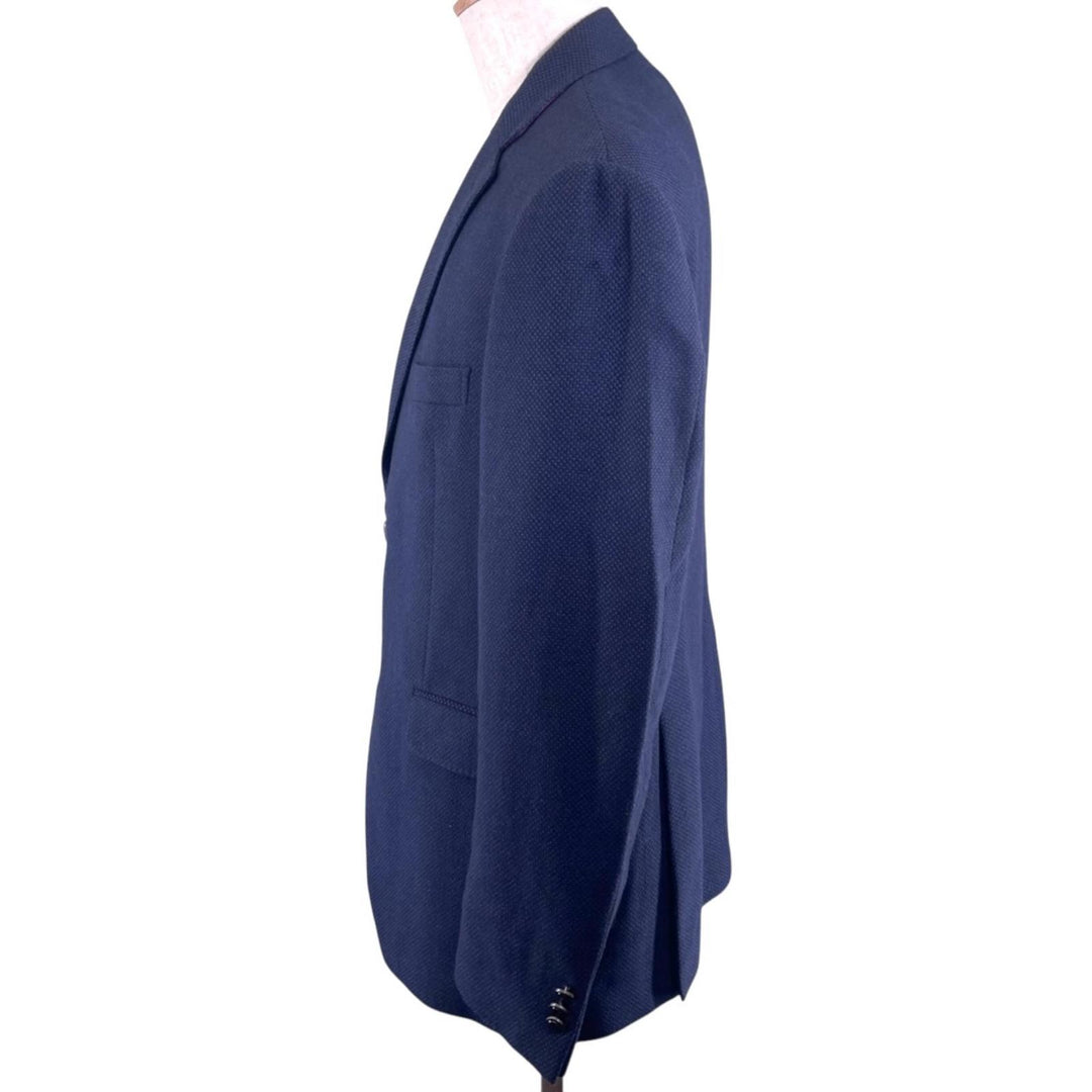 Great ETRO tailored jacket Paisley lining, single-breasted jacket Navy wool 52