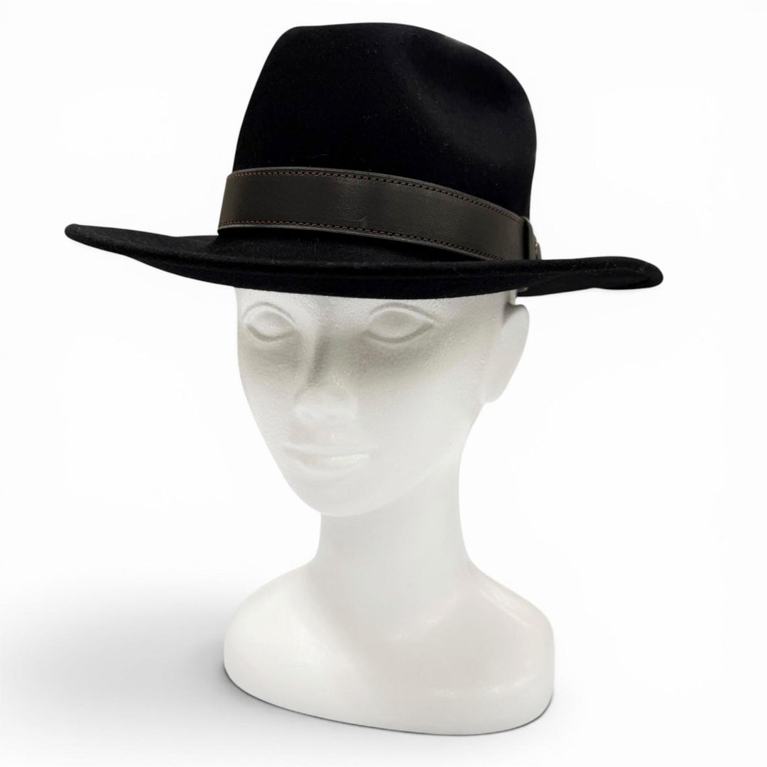 Excellent HERMES hat black wool mens 58