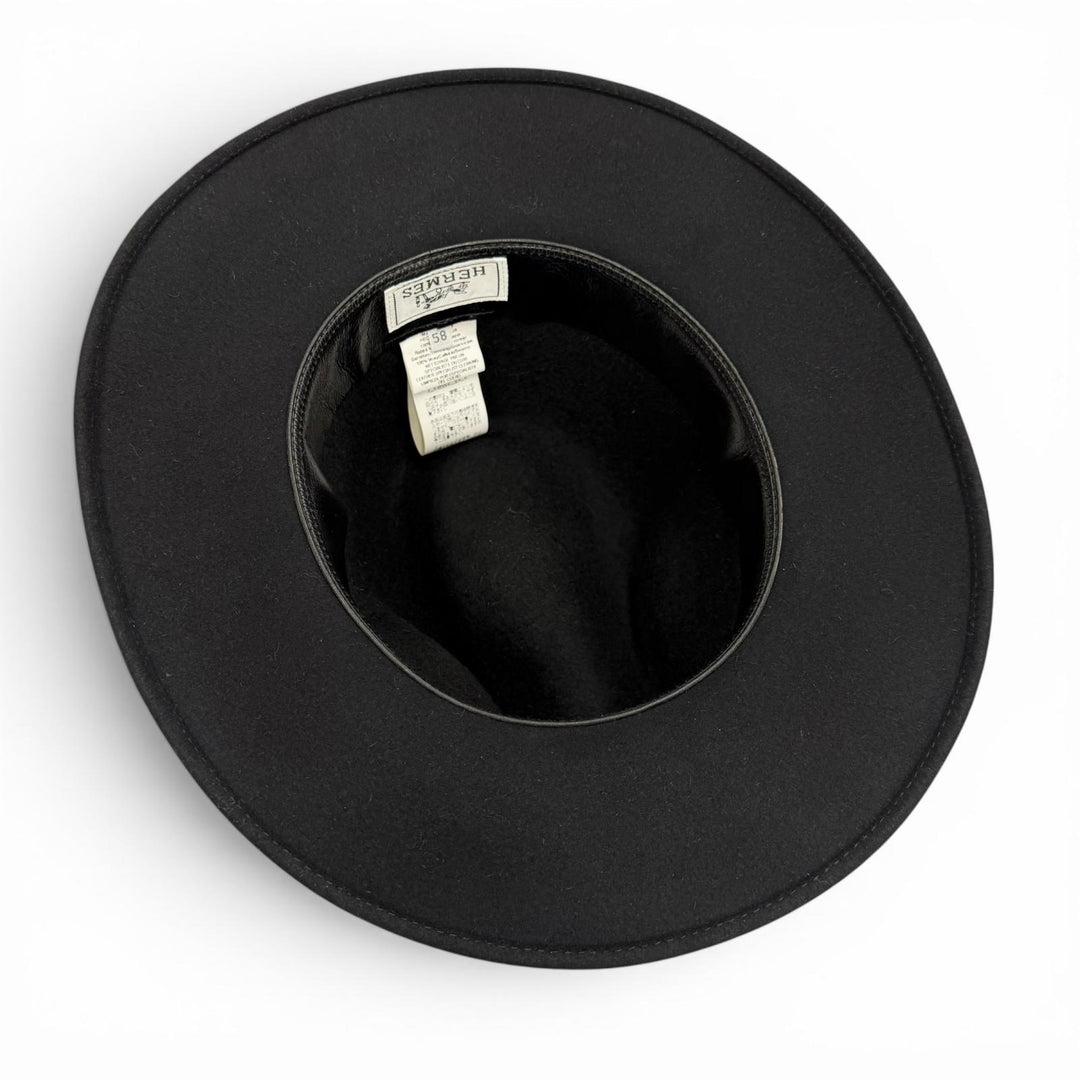 Excellent HERMES hat black wool mens 58
