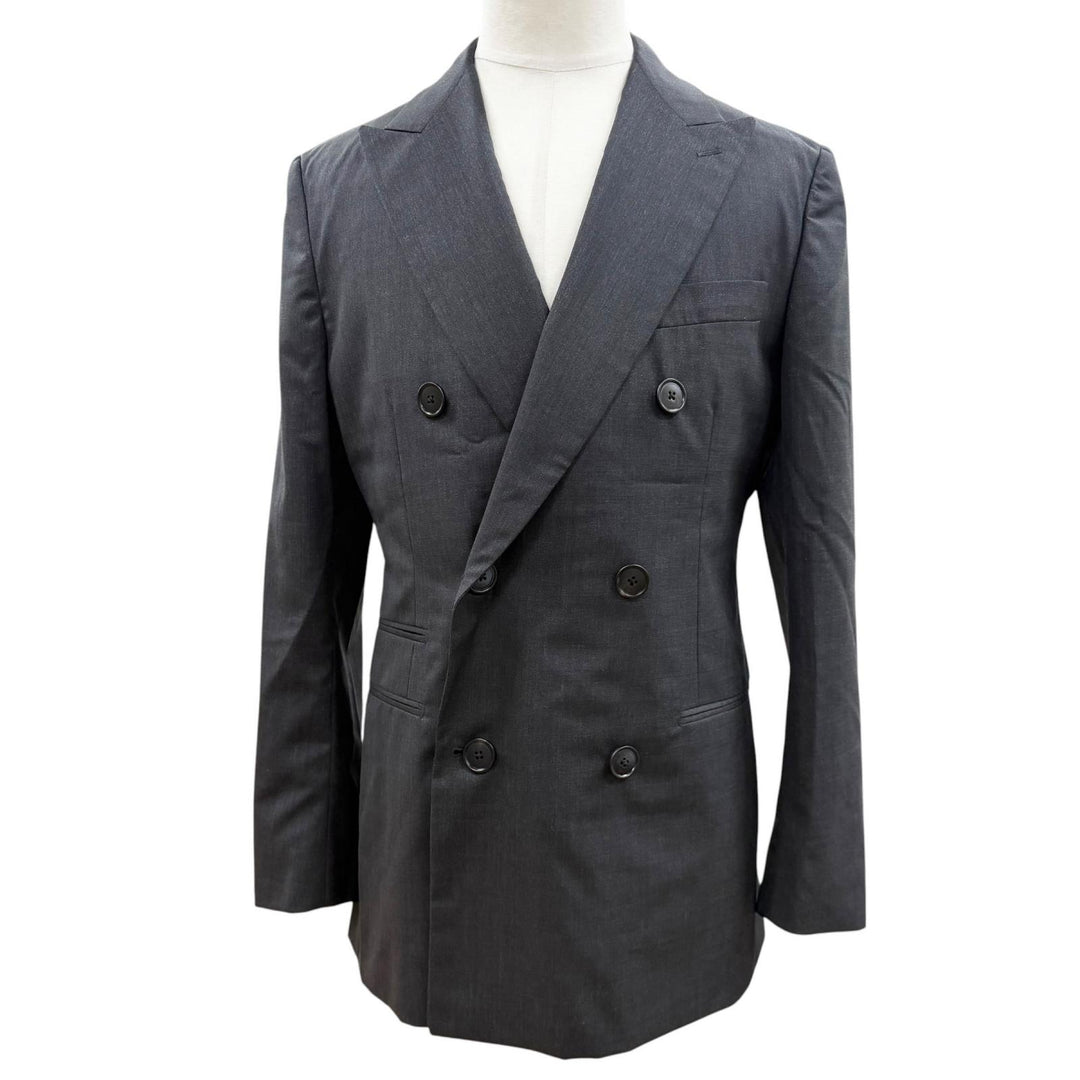 Excellent HERMES tailored jacket Double breasted Dark gray wool mens 48