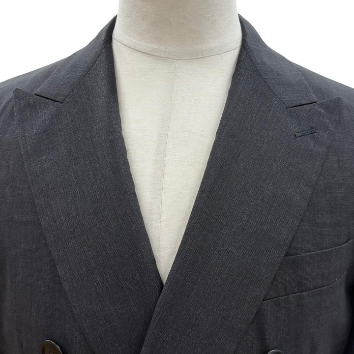 Excellent HERMES tailored jacket Double breasted Dark gray wool mens 48
