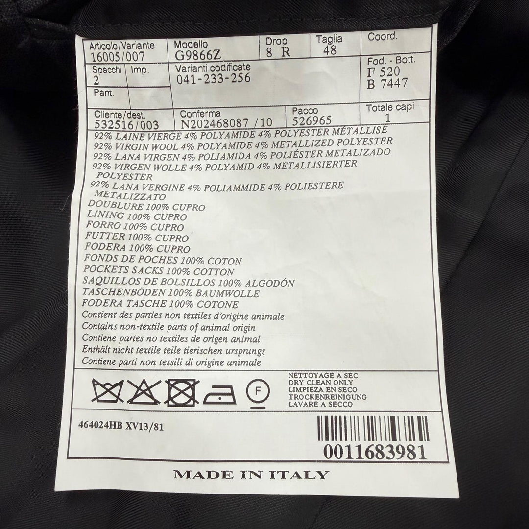 Excellent HERMES tailored jacket Double breasted Dark gray wool mens 48