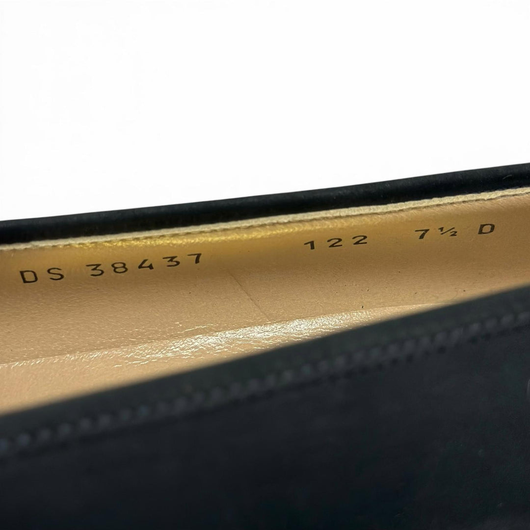 Pristine Salvatore Ferragamo pumps BABS Double Gancini Dark navy Suede leather