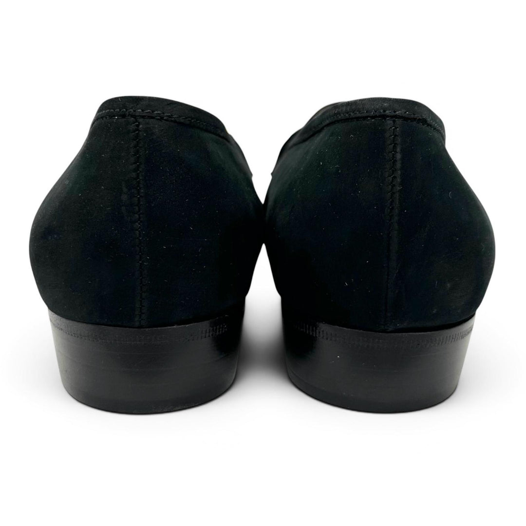 Pristine Salvatore Ferragamo pumps BABS Double Gancini Dark navy Suede leather