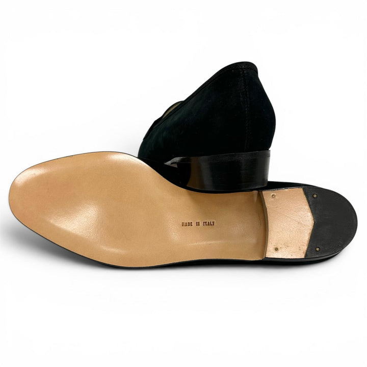 Pristine Salvatore Ferragamo pumps BABS Double Gancini Dark navy Suede leather