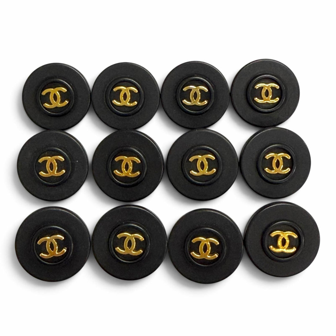 Great CHANEL button COCO Mark Round Buttons (12 pieces) black Women