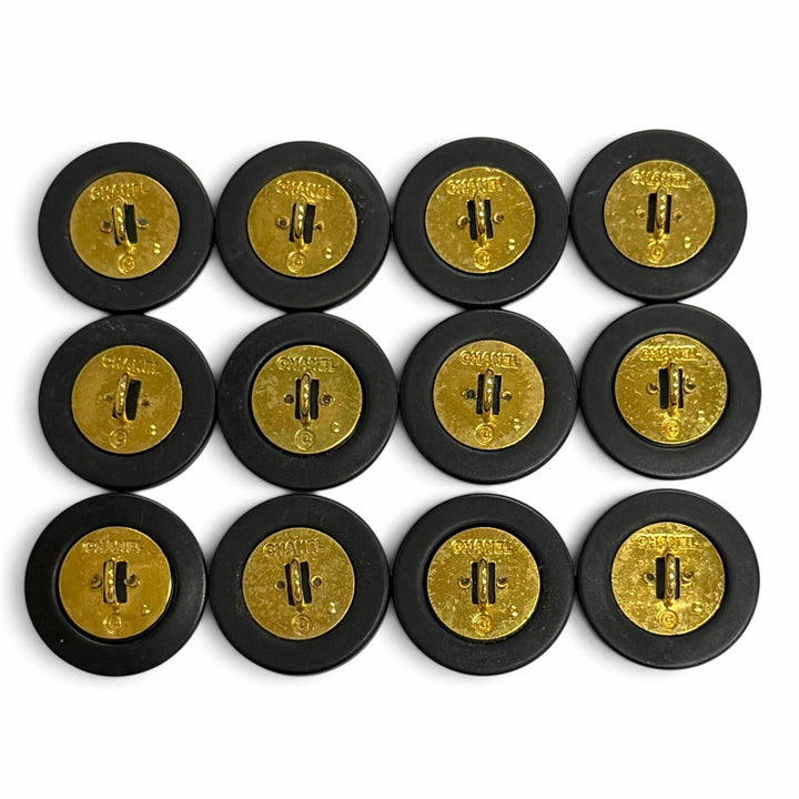Great CHANEL button COCO Mark Round Buttons (12 pieces) black Women