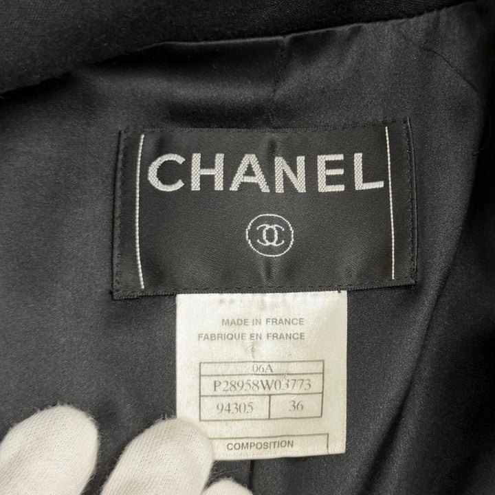 Very Good CHANEL Jacket black wool Women 36 06A P28958