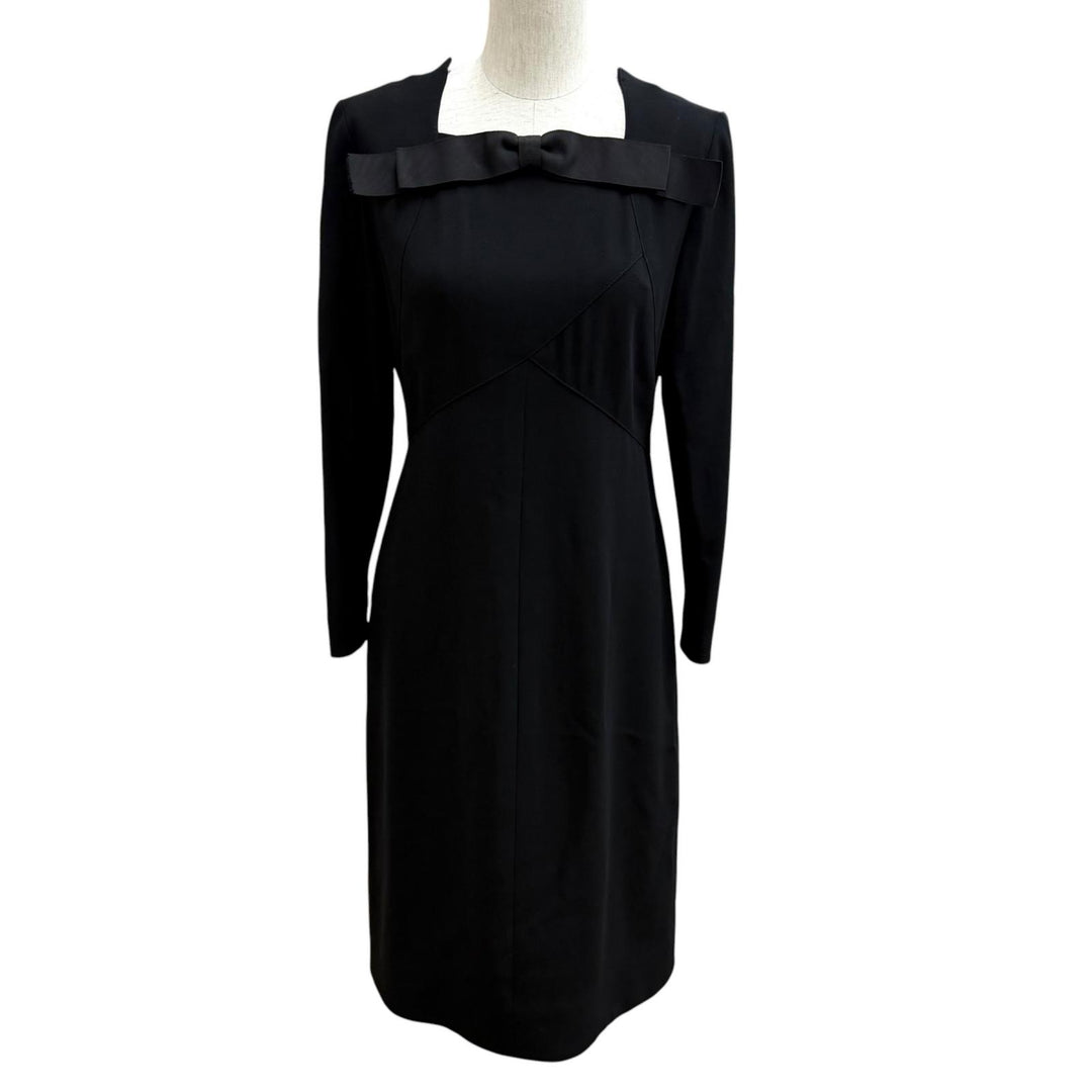 Excellent CHANEL one piece black wool Women 36 97A P09227