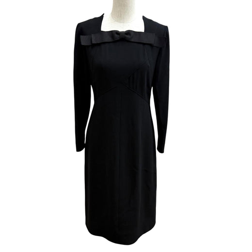 Excellent CHANEL one piece black wool Women 36 97A P09227
