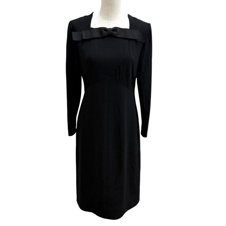 Excellent CHANEL one piece black wool Women 36 97A P09227