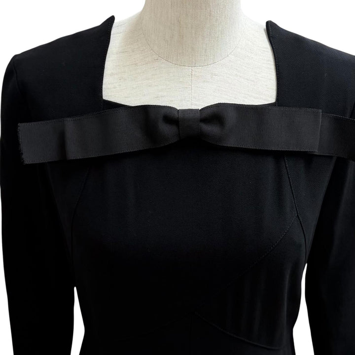 Excellent CHANEL one piece black wool Women 36 97A P09227