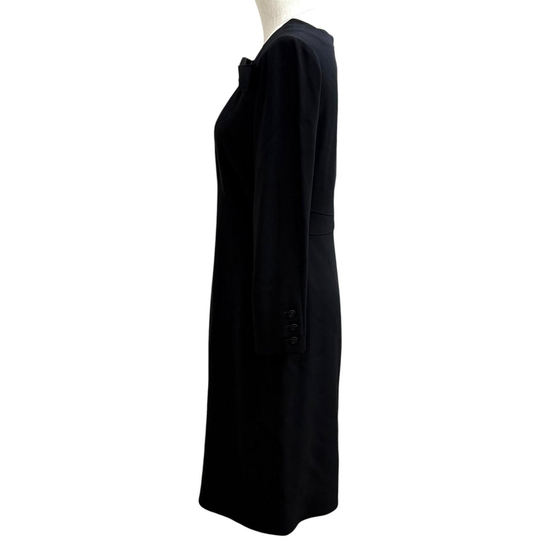 Excellent CHANEL one piece black wool Women 36 97A P09227