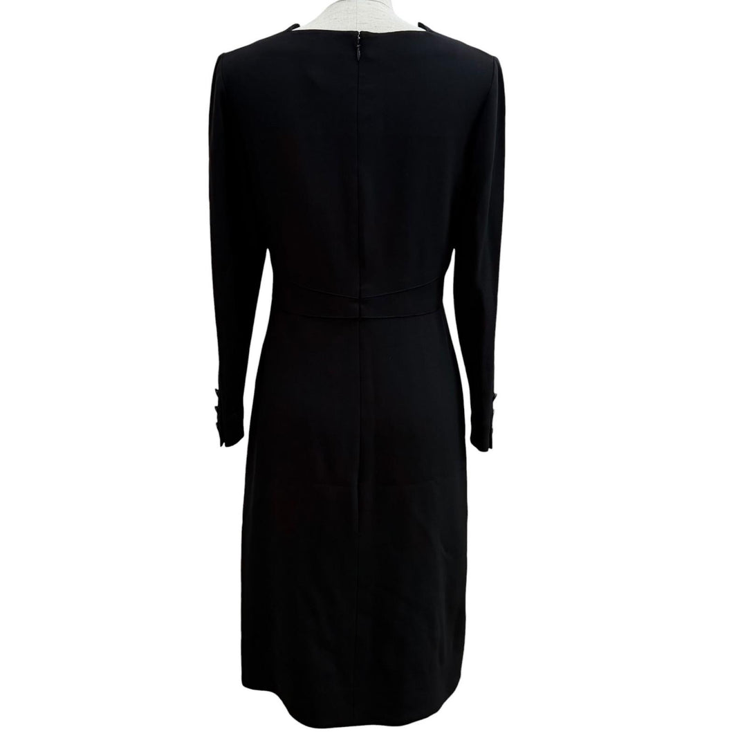Excellent CHANEL one piece black wool Women 36 97A P09227