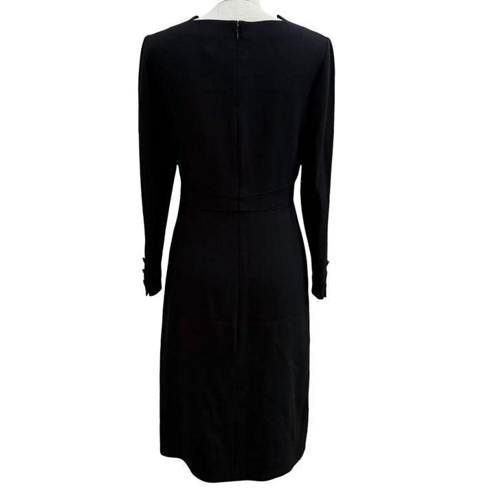 Excellent CHANEL one piece black wool Women 36 97A P09227