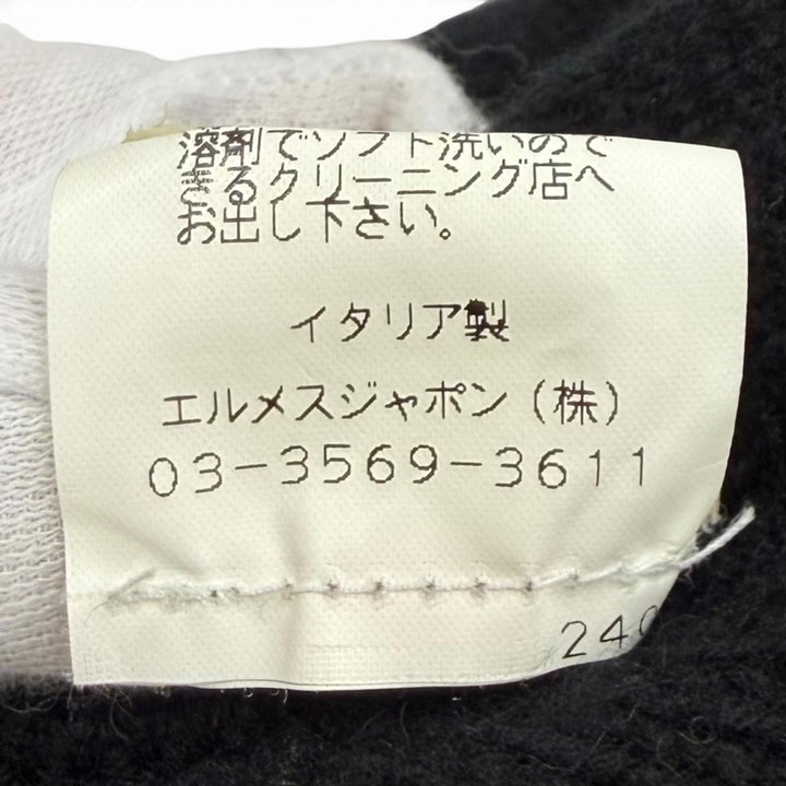 Great HERMES Knit cap Margiela era H logo knit hat black cashmere Women XL