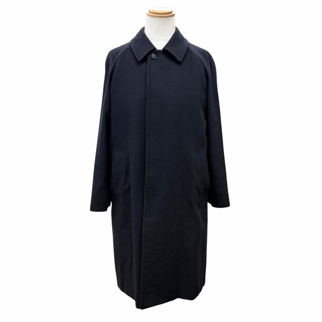 Great BURBERRY LONDON coat Logo button Dark navy cashmere mens