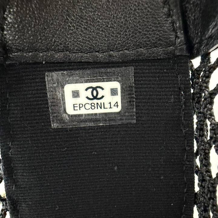 Pristine CHANEL Shoulder Bag COCO Mark Pouch with Leather Trim and Mesh AP4572