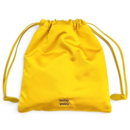 Excellent MIUMIU Duchess Drawstring Pouch, Satin Silk Mini Bag 5NG010
