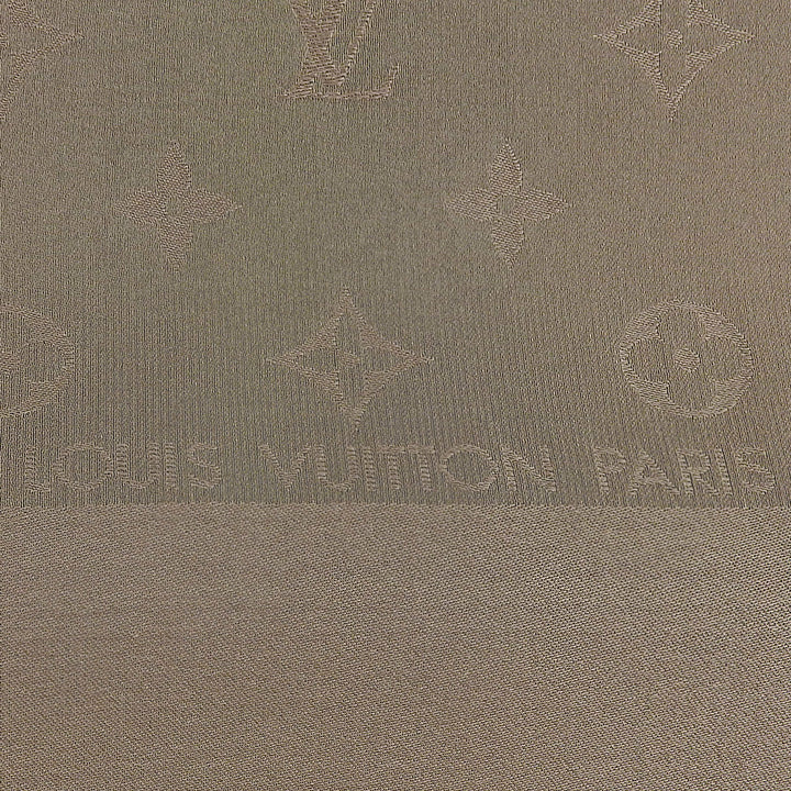Pristine LOUIS VUITTON scarf Carre Monaco Monogram khaki silk Women M71154