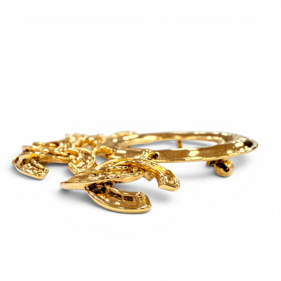 Pristine CHANEL Brooch 5-Link COCO Mark Circle Swing gold Women 94P