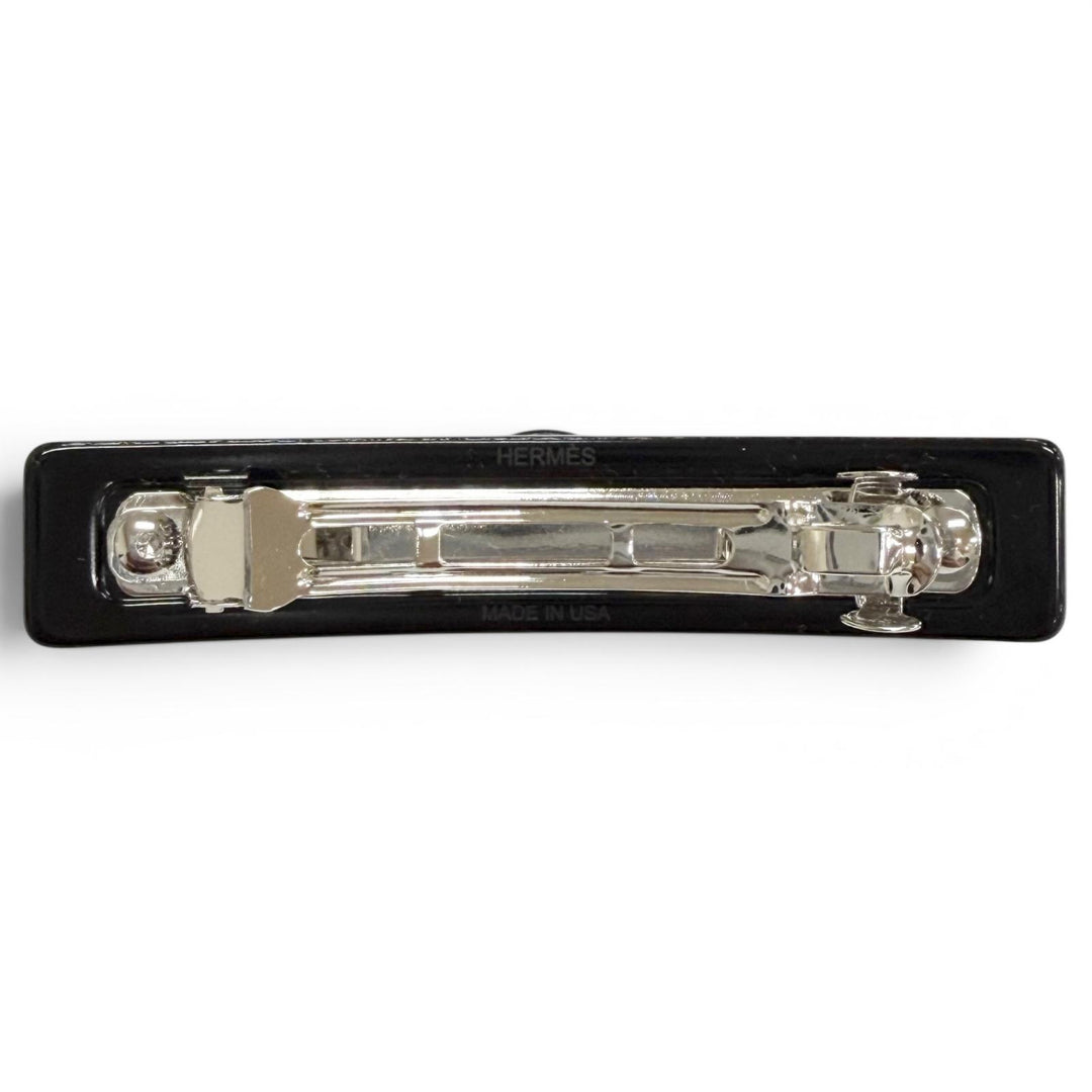 Pristine HERMES Baretta Crew Medor PM Hair clip, hair accessory, hair clip black