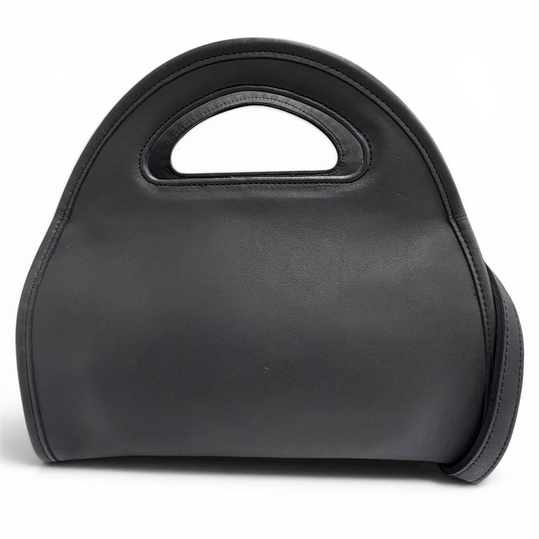 Excellent COACH Old Coach 2-Way Handbag/Shoulder Bag black Glove leather 9942